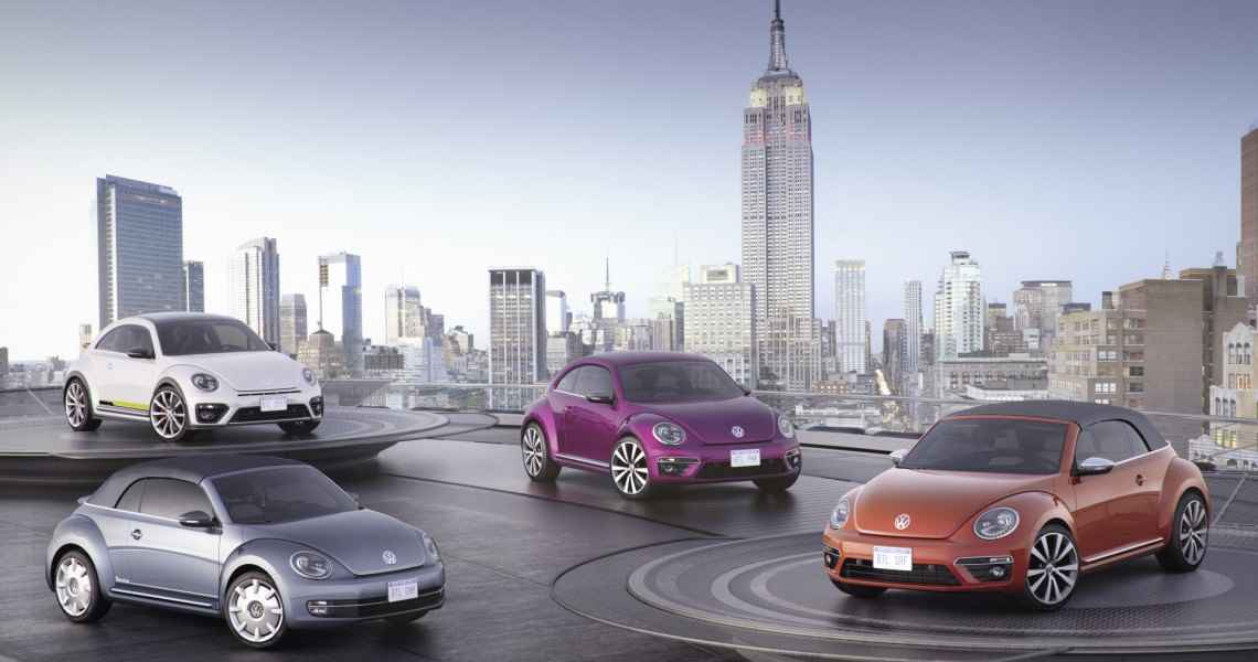 Cztery koncepcyjne Volkswageny Beetle w Nowym Jorku